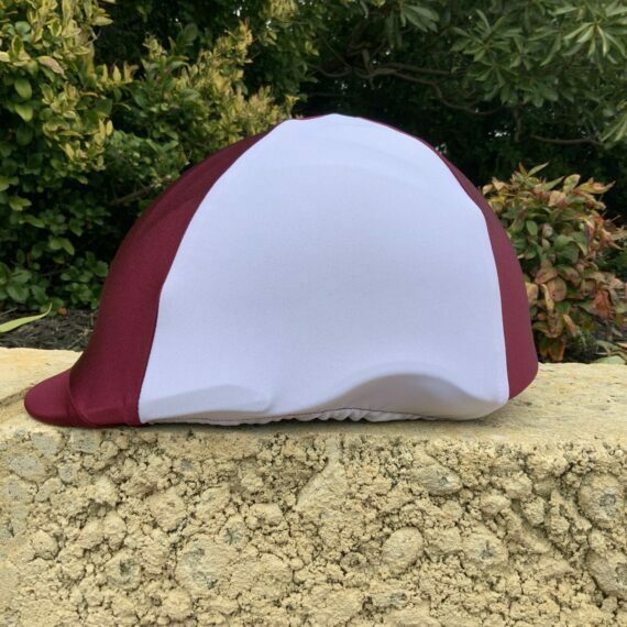maroon-white-helmet-cover