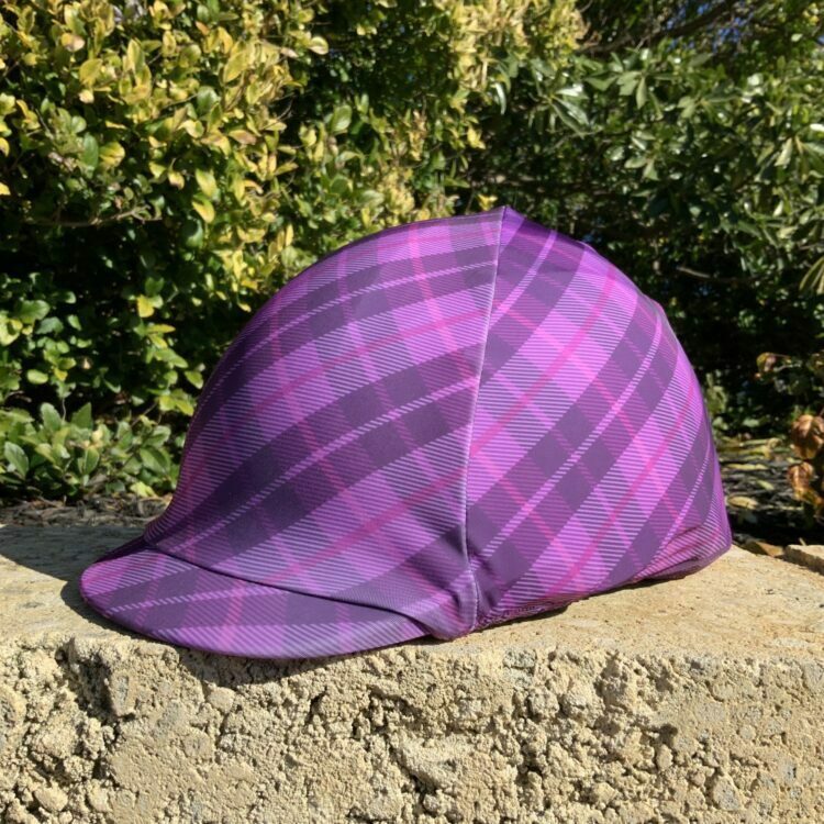 helmet-cover-purple-tartan