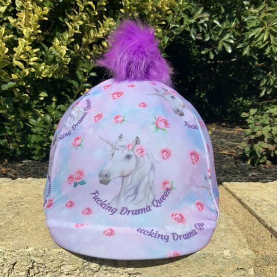 f-ing-drama-queen-helmet-cover-with-violet-pom-buggez-bugeyes
