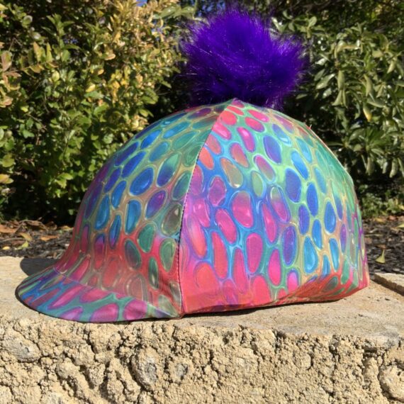 jewel-horse-riding-helmet-cover-with-pom-pom-buggez-bugeyes