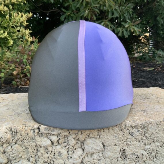 dark-grey-lavender-horse-riding-helmet-cover-with-buggez-bugeyes