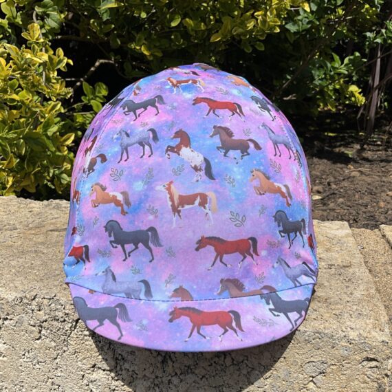 rainbow Horses-equestrian-horse-riding-helmet-cover-buggez-bugeyes