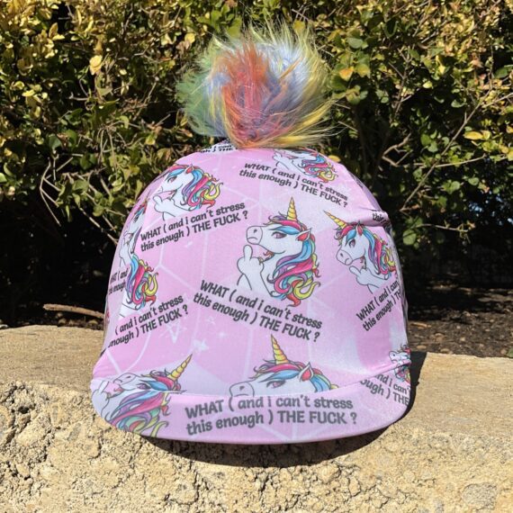 pink-wtf-what-the-f-ck-with-pom-pom-horse-riding-helmet-cover-buggez-bugeyes