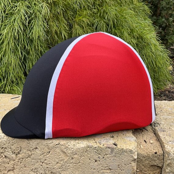 Helmet Cover Black, Red & White trim