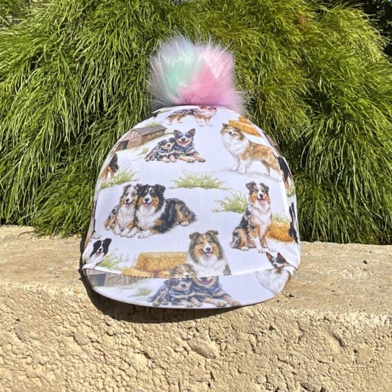 Helmet Cover Dogs with gelato detachable pom pom