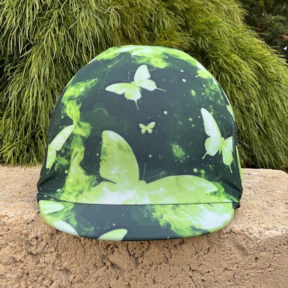 Helmet Cover Green Butterflies